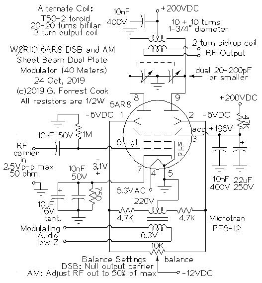 6AR8 Modulator Schematic