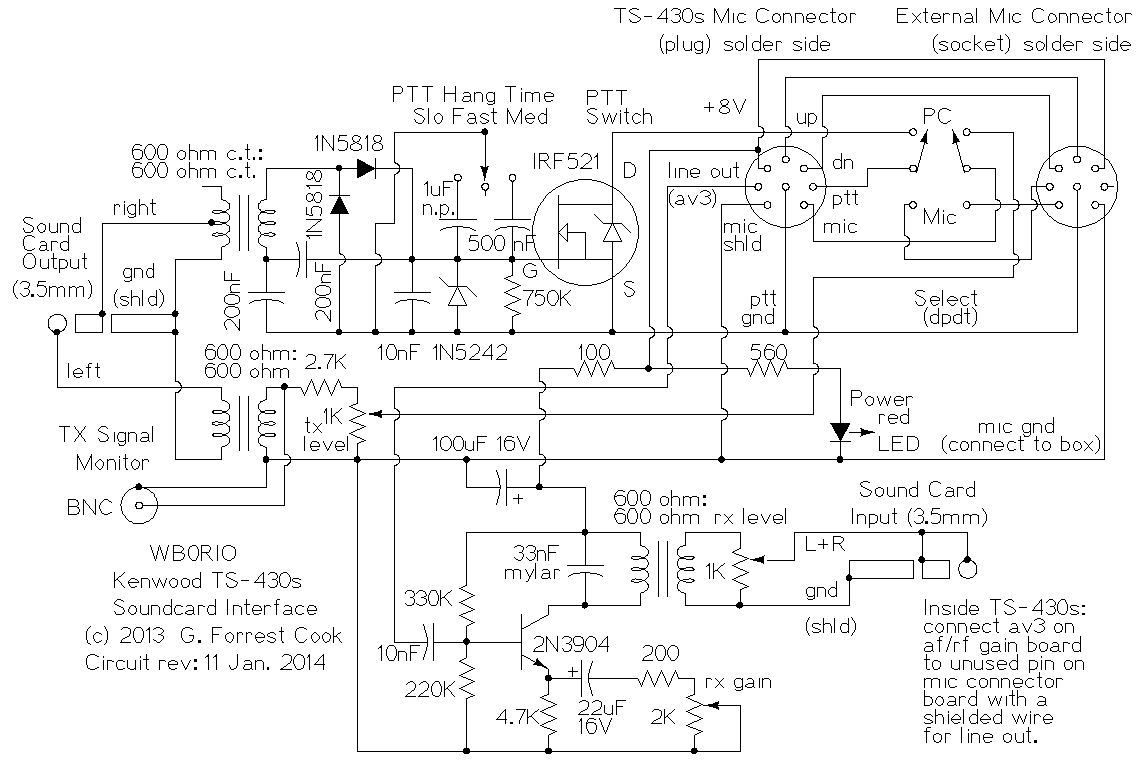 TS-430s Audio Interface Schematic