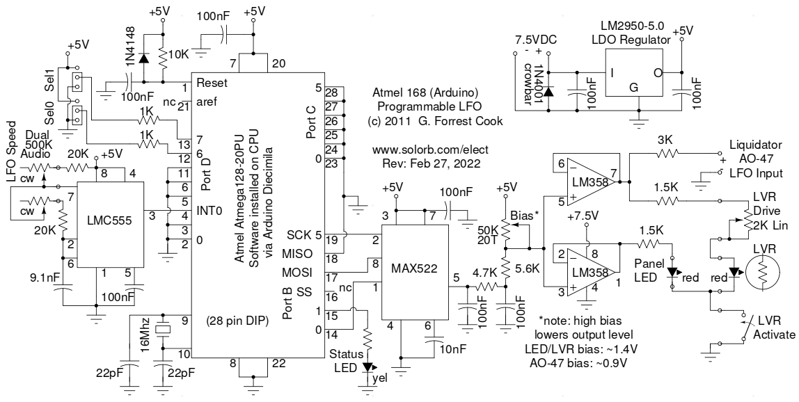Arduino LFO V2 Schematic