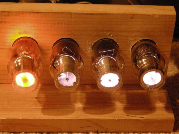 Glowing OA3 and OD3 voltage regulator tubes