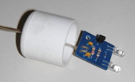 Home-made PCB prior to potting in silicone