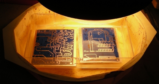 Preparing the PCBs for etching