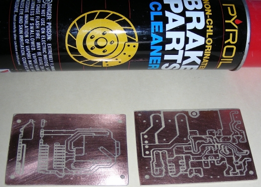 PCBs with resist and tape removed