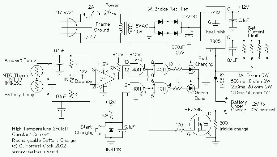 Temperature Controlled NICD Charger Schematic